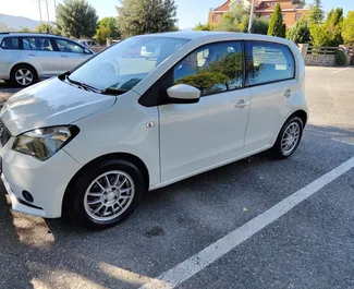 Front view of a rental SEAT Mii in Podgorica, Montenegro ✓ Car #9312. ✓ Manual TM ✓ 0 reviews.