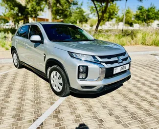 Front view of a rental Mitsubishi ASX at Dubai Al Maktoum Airport, UAE ✓ Car #9117. ✓ Automatic TM ✓ 0 reviews.