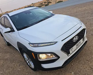 Hyundai Kona 2019 car hire in the UAE, featuring ✓ Petrol fuel and  horsepower ➤ Starting from 105 AED per day.