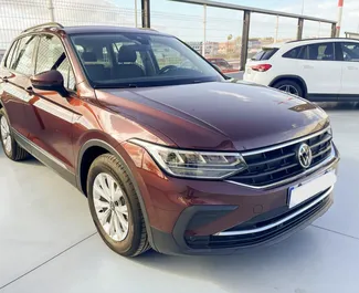 Front view of a rental Volkswagen Tiguan at Tenerife South Airport, Spain ✓ Car #9508. ✓ Manual TM ✓ 0 reviews.