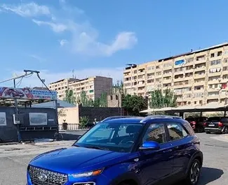 Front view of a rental Hyundai Venue in Yerevan, Armenia ✓ Car #9387. ✓ Automatic TM ✓ 0 reviews.