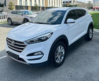 Front view of a rental Hyundai Tucson in Durres, Albania ✓ Car #9549. ✓ Automatic TM ✓ 0 reviews.