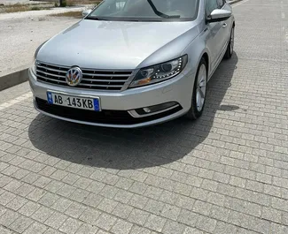 Front view of a rental Volkswagen Passat-CC in Tirana, Albania ✓ Car #9585. ✓ Automatic TM ✓ 0 reviews.