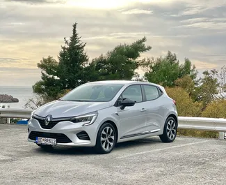 Front view of a rental Renault Clio 5 in Budva, Montenegro ✓ Car #9396. ✓ Automatic TM ✓ 0 reviews.