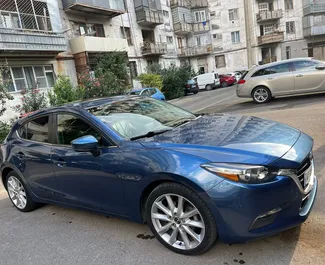 Front view of a rental Mazda 3 in Tbilisi, Georgia ✓ Car #9529. ✓ Automatic TM ✓ 0 reviews.