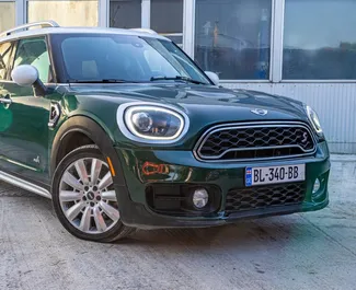 Front view of a rental Mini Countryman Cooper S in Tbilisi, Georgia ✓ Car #9813. ✓ Automatic TM ✓ 0 reviews.