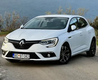 Front view of a rental Renault Megane in Budva, Montenegro ✓ Car #9845. ✓ Automatic TM ✓ 0 reviews.