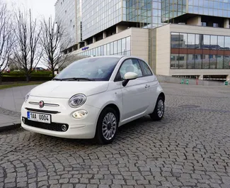 Front view of a rental Fiat 500 in Prague, Czechia ✓ Car #9642. ✓ Manual TM ✓ 0 reviews.