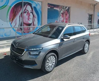 Front view of a rental Skoda Kamiq in Budva, Montenegro ✓ Car #9676. ✓ Automatic TM ✓ 0 reviews.