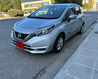 Front view of a rental Nissan Note in Limassol, Cyprus ✓ Car #9615. ✓ Automatic TM ✓ 0 reviews.