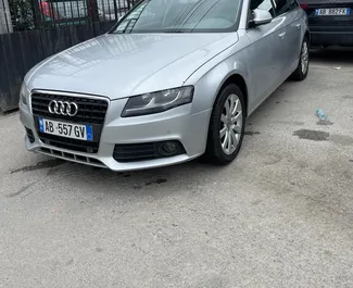 Front view of a rental Audi A4 Avant at Tirana airport, Albania ✓ Car #10042. ✓ Automatic TM ✓ 0 reviews.