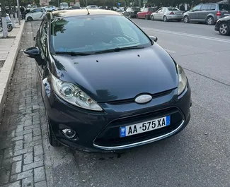 Front view of a rental Ford Fiesta in Durres, Albania ✓ Car #9901. ✓ Manual TM ✓ 0 reviews.