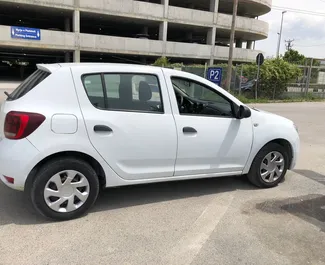 Dacia Sandero vuokraus. Taloudellinen, Mukavuus auto vuokrattavana Albaniassa ✓ Vakuusmaksu 150 EUR ✓ Vakuutusvaihtoehdot: TPL, CDW, FDW, Ulkomailla.