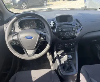 Front view of a rental Ford Ka at Tirana airport, Albania ✓ Car #10266. ✓ Manual TM ✓ 0 reviews.