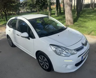 Front view of a rental Citroen C3 in Budva, Montenegro ✓ Car #10250. ✓ Manual TM ✓ 0 reviews.