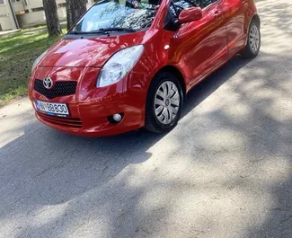 Front view of a rental Toyota Yaris in Budva, Montenegro ✓ Car #10246. ✓ Automatic TM ✓ 0 reviews.