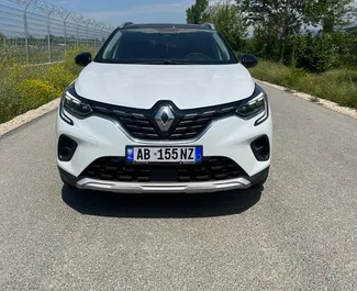 Front view of a rental Renault Captur at Tirana airport, Albania ✓ Car #10076. ✓ Automatic TM ✓ 0 reviews.