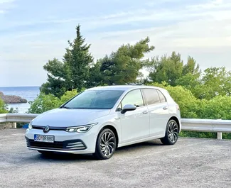 Front view of a rental Volkswagen Golf 8 in Budva, Montenegro ✓ Car #10213. ✓ Automatic TM ✓ 0 reviews.