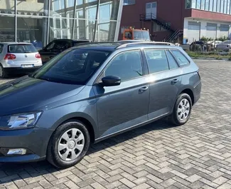 Front view of a rental Skoda Fabia Combi in Tirana, Albania ✓ Car #10209. ✓ Automatic TM ✓ 0 reviews.