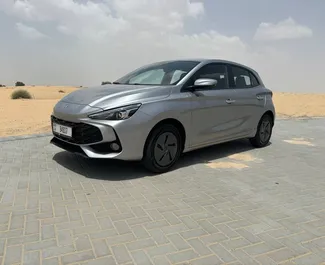 Frontvisning av en leiebil MG 3 i Dubai, De Forente Arabiske Emirater ✓ Bil #9904. ✓ Automatisk TM ✓ 1 anmeldelser.