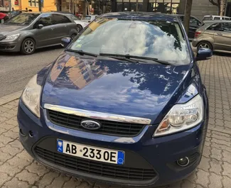 Front view of a rental Ford Focus in Durres, Albania ✓ Car #10233. ✓ Manual TM ✓ 0 reviews.