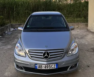 Front view of a rental Mercedes-Benz B-Class at Tirana airport, Albania ✓ Car #10302. ✓ Automatic TM ✓ 0 reviews.