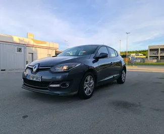 Front view of a rental Renault Megane in Budva, Montenegro ✓ Car #10481. ✓ Automatic TM ✓ 0 reviews.