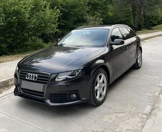 Frontvisning av en leiebil Audi A4 Avant i Tirana, Albania ✓ Bil #10418. ✓ Automatisk TM ✓ 0 anmeldelser.