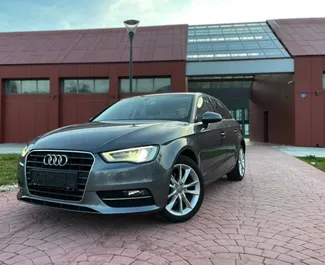 Front view of a rental Audi A3 in Becici, Montenegro ✓ Car #5952. ✓ Automatic TM ✓ 0 reviews.