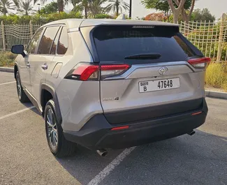 Toyota Rav4 2022 car hire in the UAE, featuring ✓ Petrol fuel and 150 horsepower ➤ Starting from 150 AED per day.