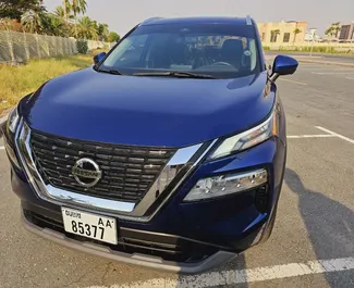 Front view of a rental Nissan Rogue in Dubai, UAE ✓ Car #10366. ✓ Automatic TM ✓ 0 reviews.