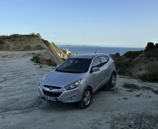 Front view of a rental Hyundai Tucson in Durres, Albania ✓ Car #10449. ✓ Automatic TM ✓ 0 reviews.