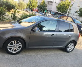 Front view of a rental Volkswagen Golf 5 in Durres, Albania ✓ Car #8609. ✓ Automatic TM ✓ 0 reviews.