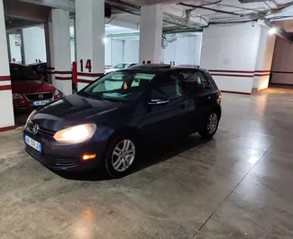 Front view of a rental Volkswagen Golf 6 in Tirana, Albania ✓ Car #10598. ✓ Automatic TM ✓ 1 reviews.