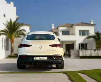 Mercedes-Benz GLE63-S Coupe 2021 car hire in the UAE, featuring ✓ Petrol fuel and 520 horsepower ➤ Starting from 1200 AED per day.