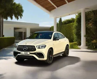 Front view of a rental Mercedes-Benz GLE63-S Coupe in Dubai, UAE ✓ Car #6166. ✓ Automatic TM ✓ 0 reviews.
