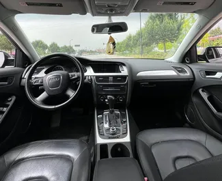 Interior of Audi A4 for hire in Albania. A Great 5-seater car with a Automatic transmission.