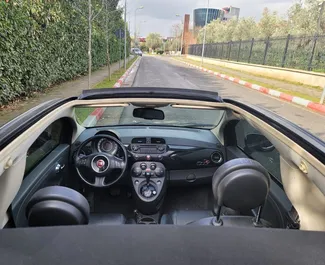 Fiat 500 Cabrio 2014 galimas nuomai Tiranoje, su neribotas kilometrų apribojimu.