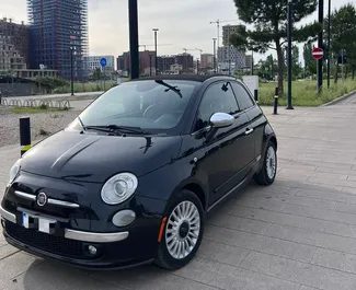 Fiat 500 Cabrio 2014 car hire in Albania, featuring ✓ Gas fuel and 90 horsepower ➤ Starting from 35 EUR per day.