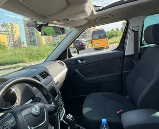 Interior of Skoda Yeti for hire in Albania. A Great 5-seater car with a Manual transmission.