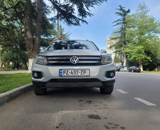 Front view of a rental Volkswagen Tiguan in Kutaisi, Georgia ✓ Car #10799. ✓ Automatic TM ✓ 0 reviews.