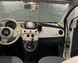 Interior of Fiat 500 Cabrio for hire in Spain. A Great 4-seater car with a Automatic transmission.