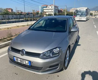 Front view of a rental Volkswagen Golf 7 in Tirana, Albania ✓ Car #7444. ✓ Automatic TM ✓ 0 reviews.