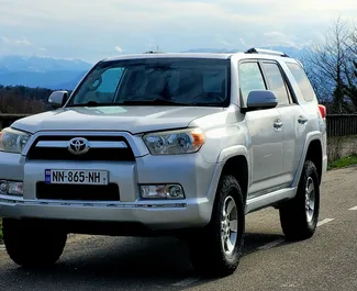 Front view of a rental Toyota 4 Runner in Kutaisi, Georgia ✓ Car #8566. ✓ Automatic TM ✓ 0 reviews.