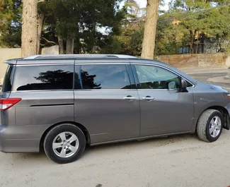 Μπροστινή όψη ενοικιαζόμενου Nissan Quest στην Τιφλίδα, Γεωργία ✓ Αριθμός αυτοκινήτου #10817. ✓ Κιβώτιο ταχυτήτων Αυτόματο TM ✓ 0 κριτικές.