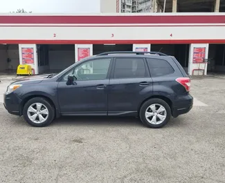 Frontvisning av en leiebil Subaru Forester i Tbilisi, Georgia ✓ Bil #10838. ✓ Automatisk TM ✓ 0 anmeldelser.