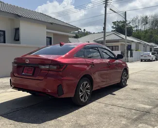 Bilutleie av Toyota Yaris Ativ 2024 i i Thailand, inkluderer ✓ Bensin drivstoff og 94 hestekrefter ➤ Starter fra 600 THB per dag.