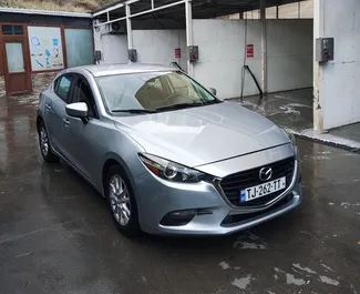 Front view of a rental Mazda 3 in Tbilisi, Georgia ✓ Car #11093. ✓ Automatic TM ✓ 0 reviews.