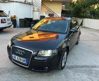 Vuokra-auton etunäkymä Audi A3 Tiranan lentoasemalla, Albania ✓ Auto #11138. ✓ Vaihteisto Automaattinen TM ✓ Arvostelut 0.