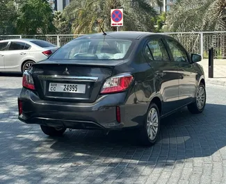 Alquiler de Mitsubishi Attrage. Coche Economía para alquilar en los EAU ✓ Sin depósito ✓ opciones de seguro TPL, SCDW, Pasajeros, Robo, Sin depósito.